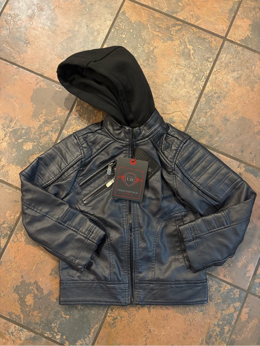 Urban Republic Kids Faux Leather Hooded Jacket